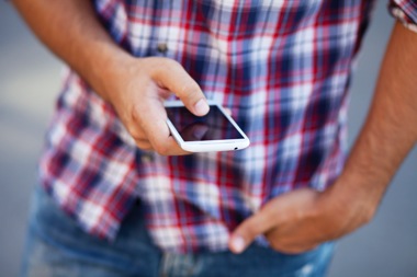 Man using smartphone