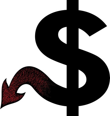 Worried about a recession next year? Image of dollar sign with a devil's tail