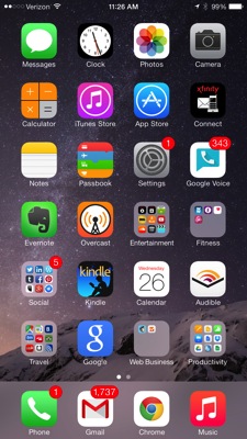 Iphone search app homescreen