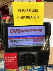 Confusing credit card scanner at checkout